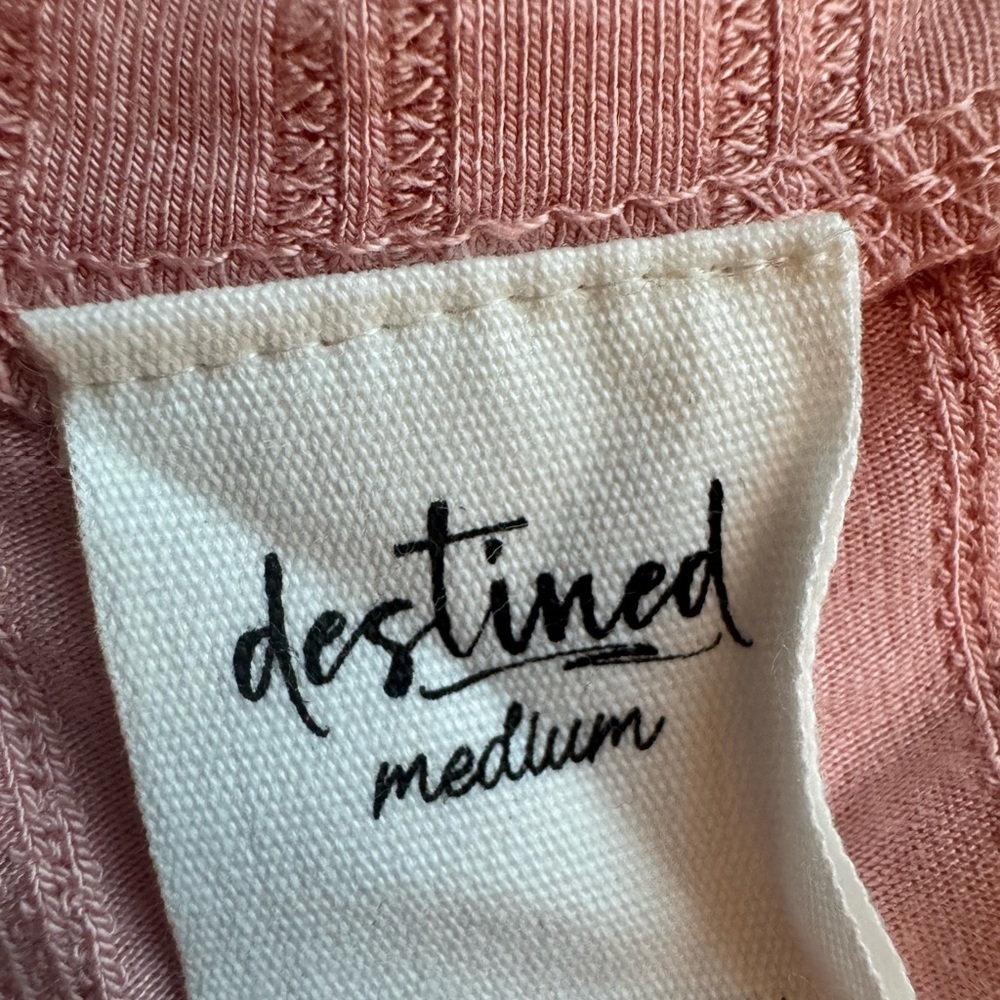 Blush Ribbed Short Sleeve Top - Picture 4 of 4